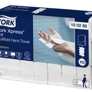 Håndklædeark Tork Xpress Soft Premium H2 multifold hvid 340x212mm 2 lag 21x110 ark/krt