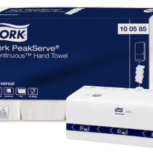 Håndklædeark Tork Universal H5 PeakServe Continuous 1-lag 22.5x20.1 cm Hvid 12 pk x 410 STK/krt