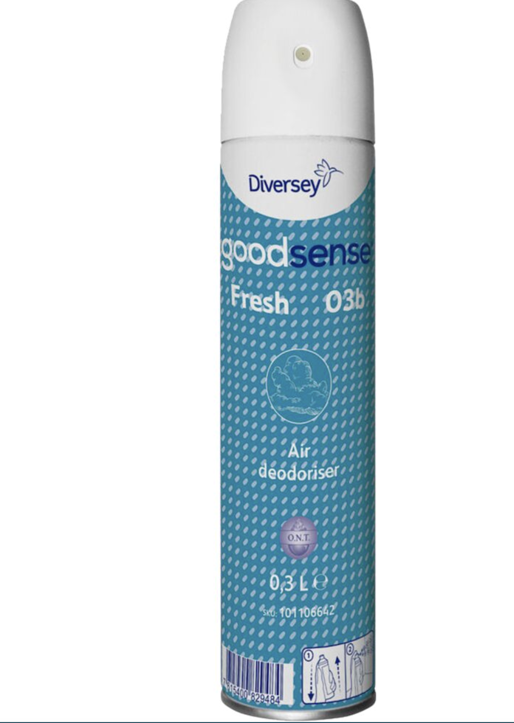 Lugtfjerner, Diversey Good Sense Fresh O3a, 300 ml, klar-til-brug, marine, uden farve, med parfume