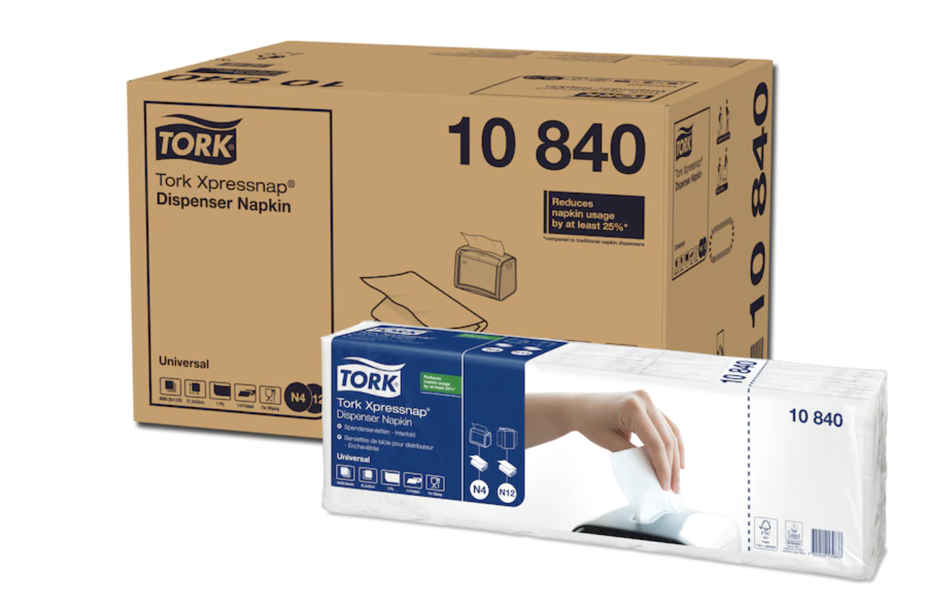 Serviet Tork Universal N4 og N12 hvid 21,6x33 cm 2-lag 2-fold Hvid 8 pk x 1125 STK/krt