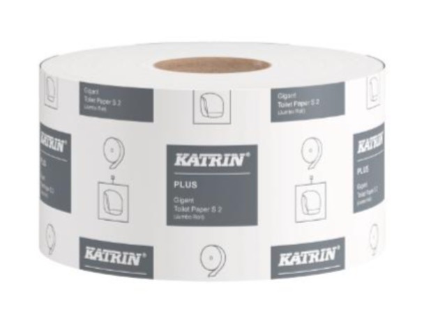 Toiletpapir, Katrin Plus, Gigant 2-lags, Ø18 cm x 160 m hvid - 12 rl/krt