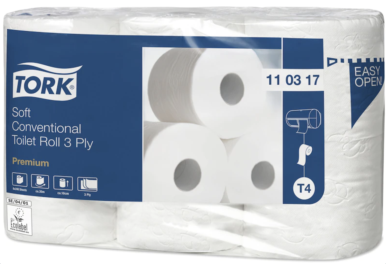 Toiletpapir Tork Premium T4 premium Extra soft 3-lag 34.7 m 7 pk x 6 rl/krt