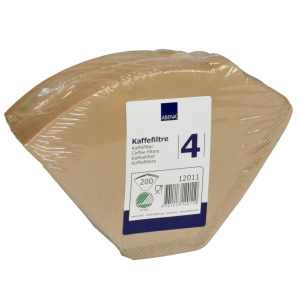 Kaffefilter, filterpapir, 1X4, ubleget 12x200 stk/krt