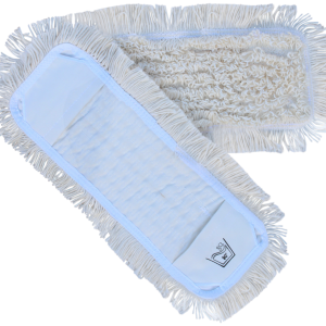 Fugt- og vådmoppe, clean plus, hvid, bomuld/polyester, 40 cm, med lommer