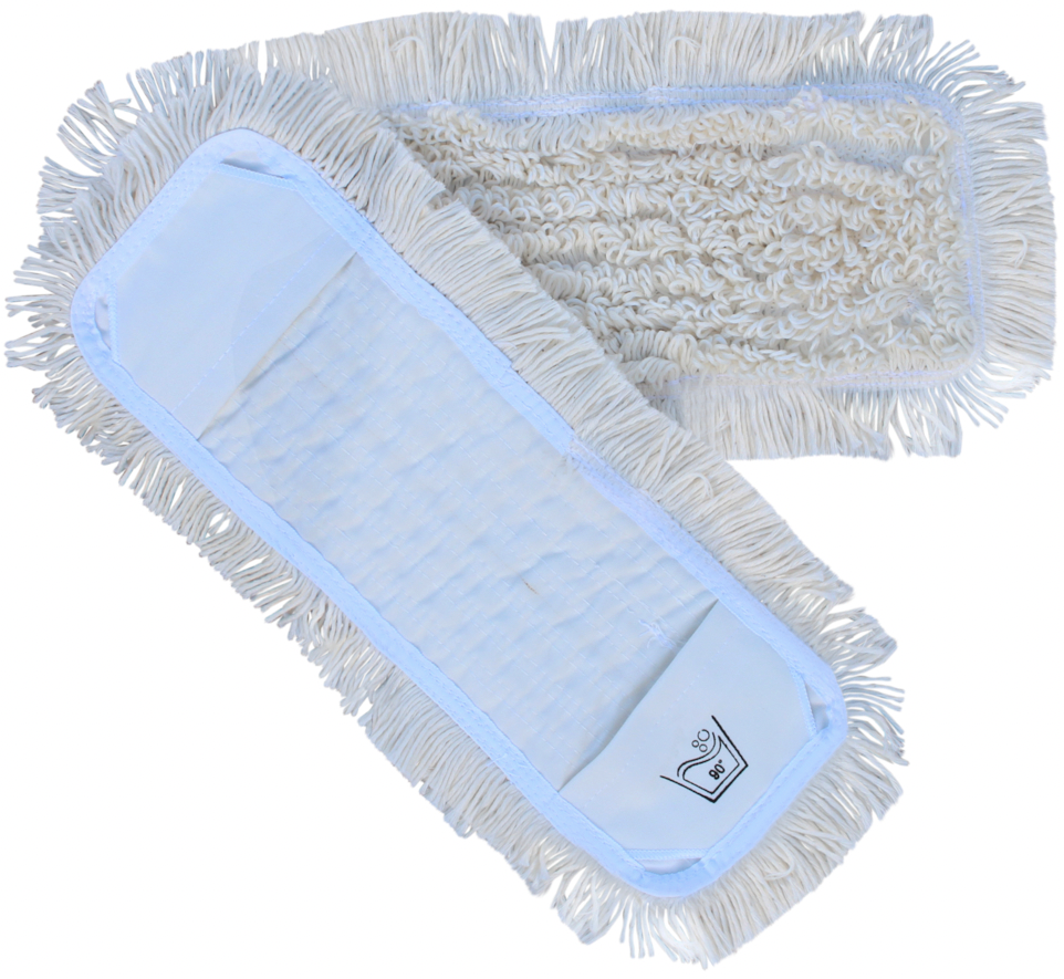 Fugt- og vådmoppe, clean plus, hvid, bomuld/polyester, 40 cm, med lommer