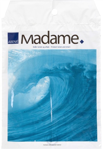 Madamepose, 5 l, hvid, LDPE/RE3, bølgemotiv, 25x36,5 cm