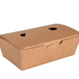 Pommes Frites Boks, nr. 1 m/låg, 13,8x6,7x4,3 cm, 450 ml, brun, pap
