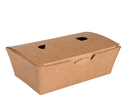 Pommes Frites Boks, nr. 1 m/låg, 13,8x6,7x4,3 cm, 450 ml, brun, pap