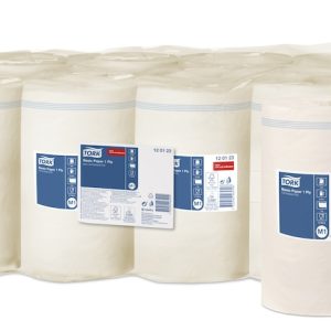 Håndklæderulle Tork Basic M1 mini 1-lag 120 m uden Hylse 11 rl/krt