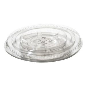 Plastlåg, Verive Flad, Ø95xH5mm med Kryds, RPET Klar 800stk/krt