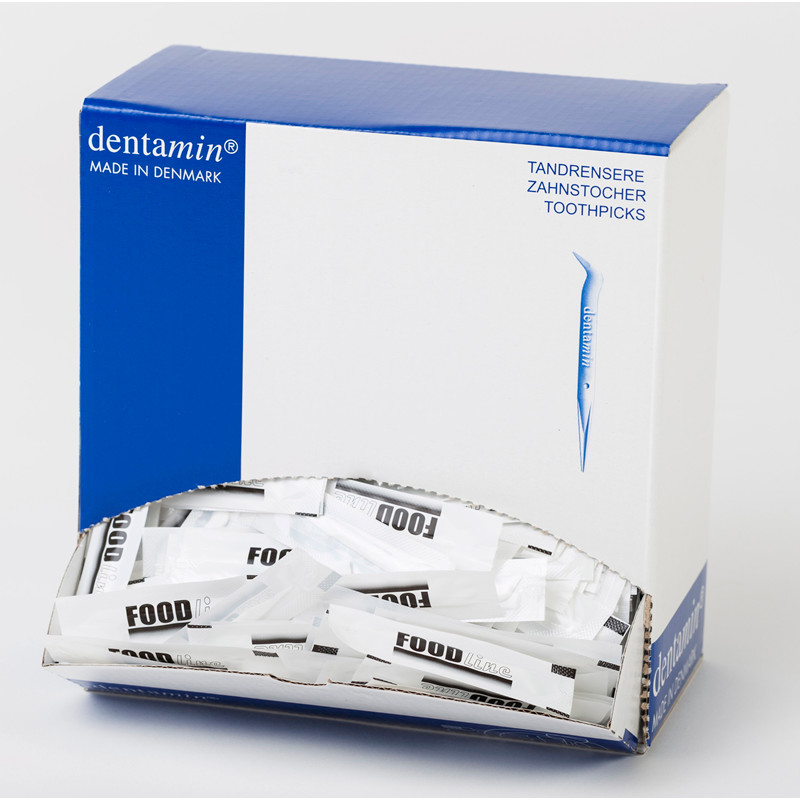 Tandstikkere plast indpakket dentamin 1200stk/pak