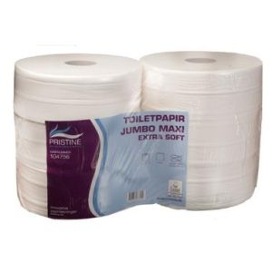 Toiletpapir, Pristine Extra Soft, Jumbo 2-lag, Ø27 cm, 320 m, Nyfiber - 6 rl/krt