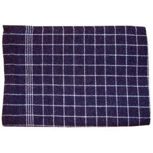 Viskestykke, 50x70 cm, sort, m/hvide striber