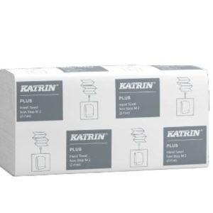 Håndklædeark, Katrin Plus, non-stop, z-fold, 2-lags, 25,5x20,3 cm, nyfiber, hvid - 2835 stk/krt