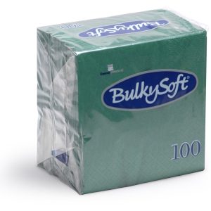 Bulkysoft, serviet, grøn, 40x40 3 lags