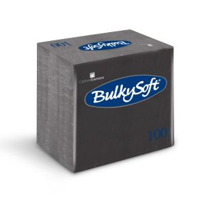 Bulkysoft, serviet, sort, 40x40, 2 lags, 1/8 fold