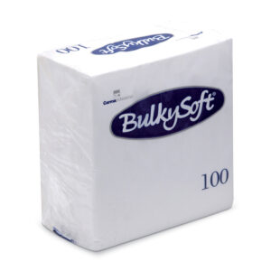 Serviet, Hvid, 2-lag, BulkySoft, 1/4 fold, 24 x 24 cm