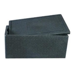 Termokasse 40 ltr 595x385x240 cm med låg, EPS Sort 1 STK