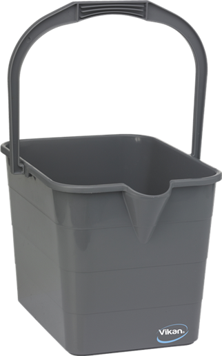Moppespand, Vikan ErgoClean, 32x29x25cm, 15 l, grå, PP, med hældetud 1 stk