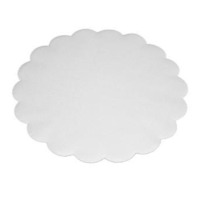 Fadpapir Ø14 cm Rund Præget Hvid 500 stk