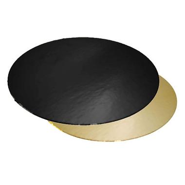Kagepap Ø240 mm 1100 gr sort/guld 100 stk/krt