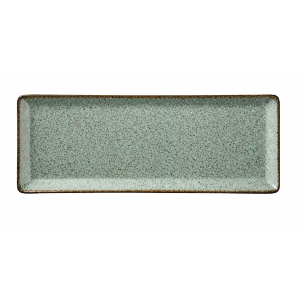 Blocho Pearl, Tan, flad tallerken, 35x15 cm, gråblå