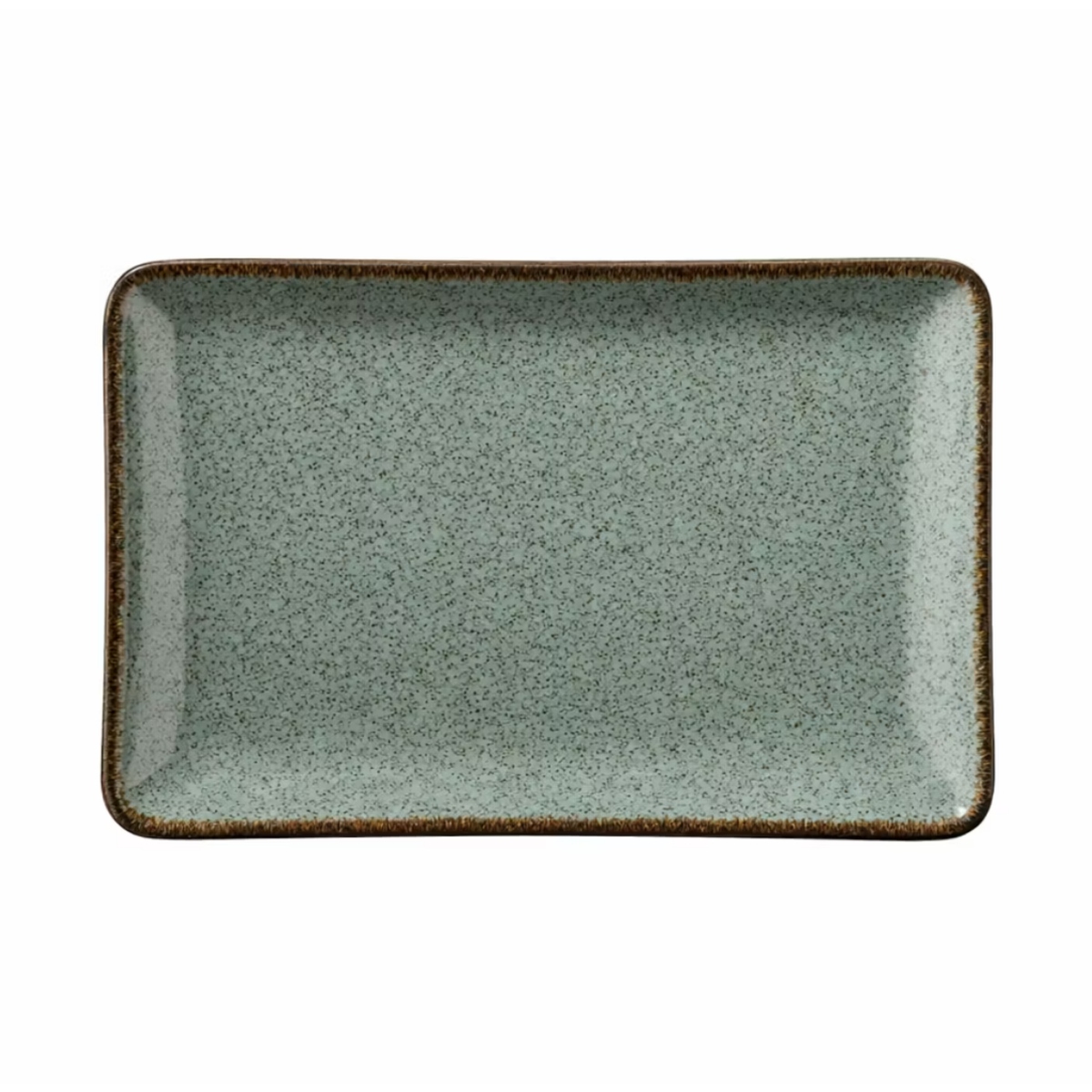 Blocho Pearl, Tan, flad tallerken, 30x22 cm, gråblå