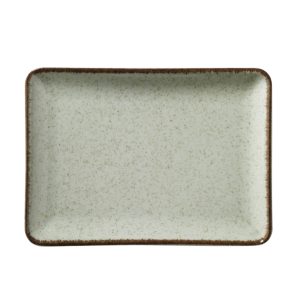 Blocho Pearl Tan, flad, tallerken, 27x20 cm, grøn