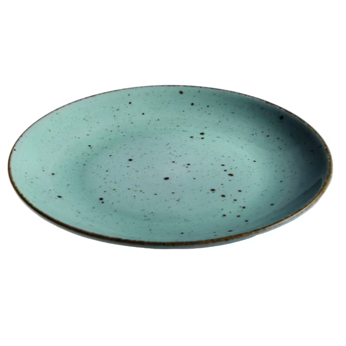 Blocho Hotel Tallrik flat rund handmålad turkos 28cm