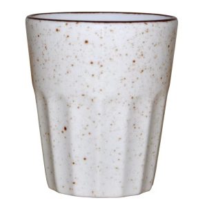 Blocho Hel Mugg utan öra räfflad ljus creme 25cl