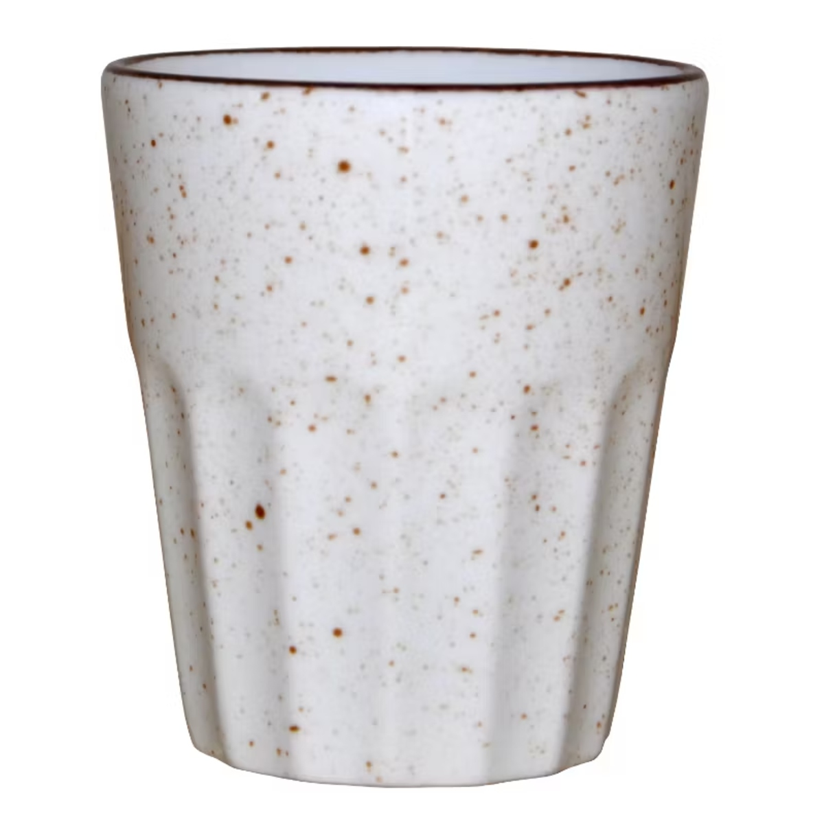 Blocho Hel Mugg utan öra räfflad ljus creme 25cl