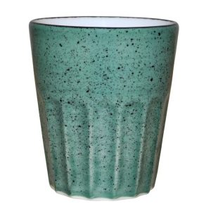 Blocho Hel Mugg utan öra räfflad grön 25cl