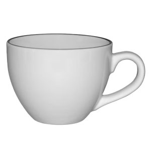 Blocho Jumbo Mugg vit med svart rand 50cl