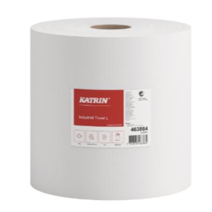 Værkstedsrulle, Katrin, 1-lags, 1230m x 23cm, Ø38,5cm, hvid, nyfiber