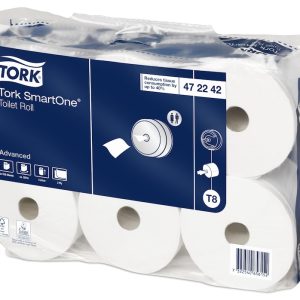Toiletrulle, tork, smartone advanced, T8, hvid, 207m, 2 lags