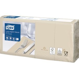 Serviet Tork frokost Advanced 8-fold natur 33x33cm 2 lag 10x200 stk/krt