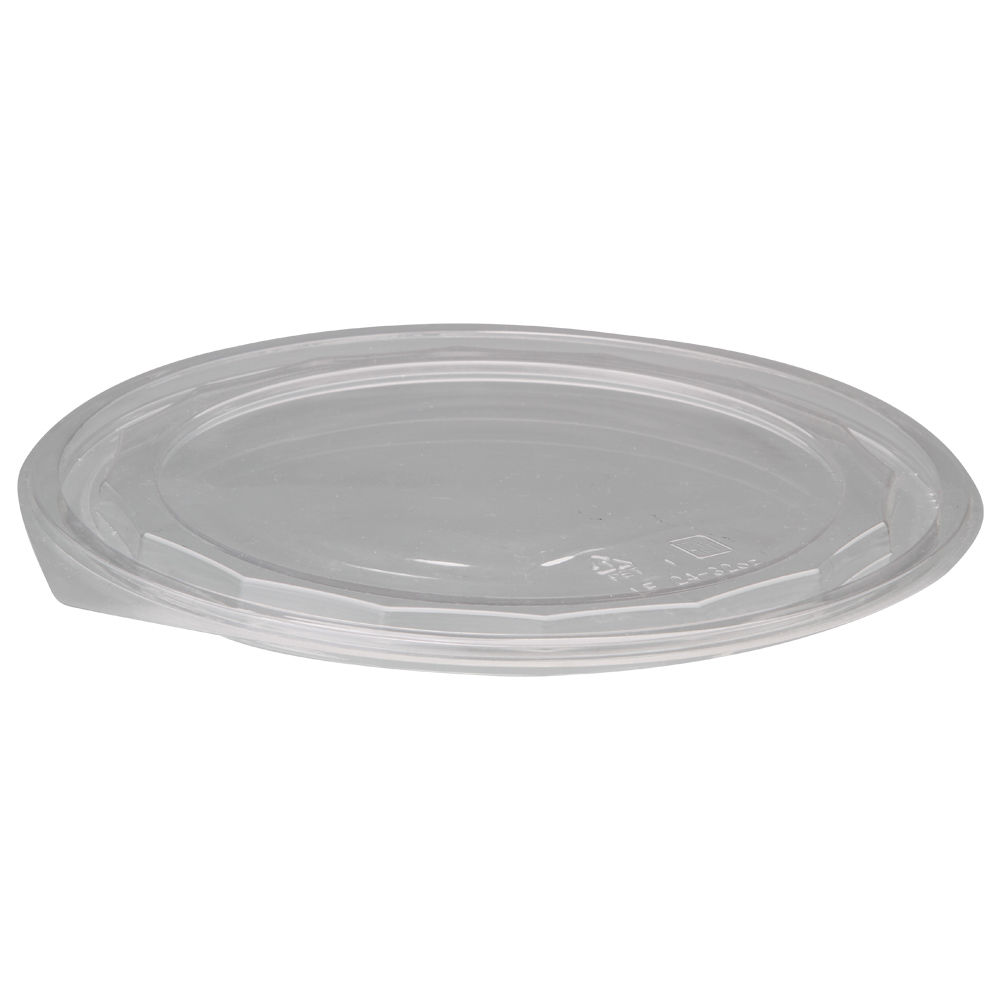 Fladt låg til skål 24-32oz 714-952ml PET Ø184x7mm Transparent 300stk/krt