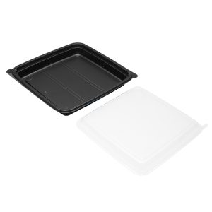 Sushi bakke PS 255x255x25mm sort/transparent