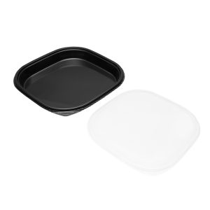 Sushi bakke, PS, 310x310x48 mm, sort/transparent