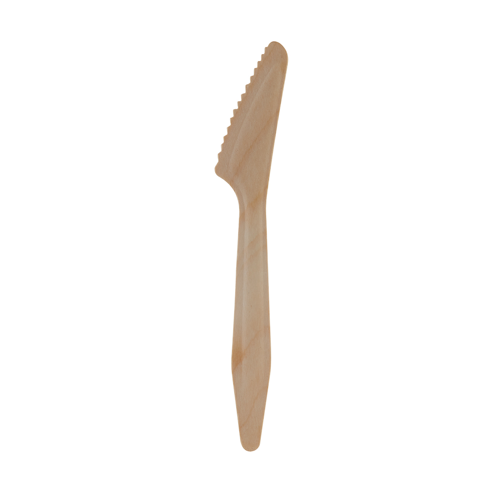 Kniv i bambus, voksbehandlet, 185mm birk-præget 100stk/pk