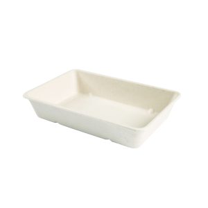 Bagasse, bowl, rect, 850 ml, 228x156x48 mm