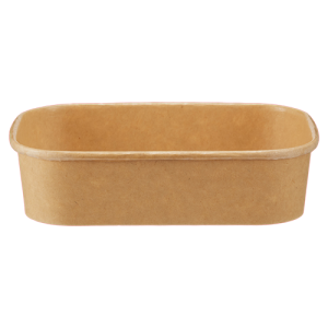 Papirskål Rektangulær 500 ml 172x120x41mm ubleget brun PP/PE