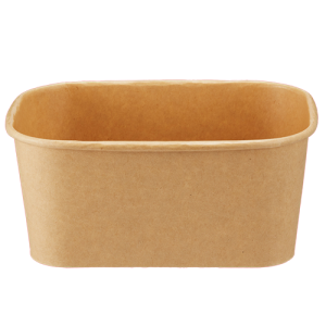 Papirskål Rektangulær 1000ml 172x120x76mm brun ubleget PP/PE 300stk/krt