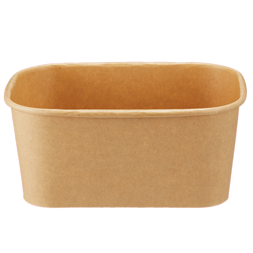 Papirskål Rektangulær 1000ml 172x120x76mm brun ubleget PP/PE 300stk/krt