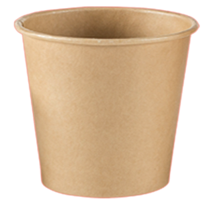 Kaffebæger brun ubleget PE 4oz 118 ml natur Ø62/48x60mm 1000stk/krt
