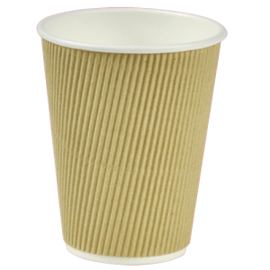 Kaffebæger, Ripple wall, 12oz, 355ml, Ø90/58x112 mm, brun