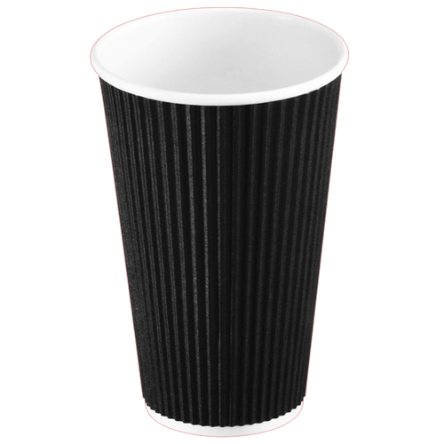 Kaffebæger Ripple wall 16oz 473ml Ø90/58x137mm sort