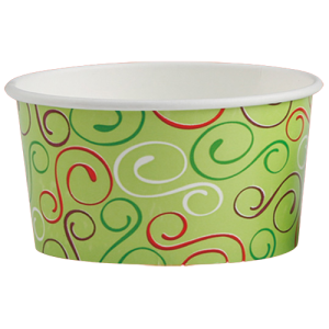 Isbæger 4oz 120/160ml Ø80/65x43mm Grønt design DPE