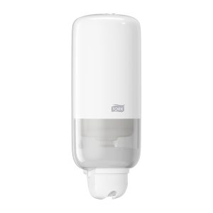 Dispenser sæbe tork S1 med albuegreb plast hvid