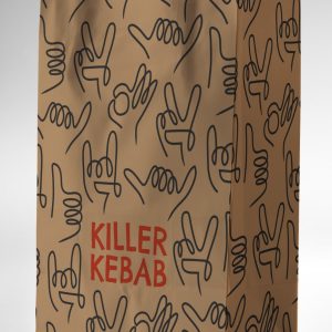Klodsbundspose, 'Killer Kebab', 26x14x36 cm